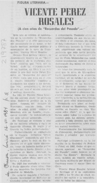 Vicente Pérez Rosales Vicente Pérez Rosales
