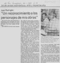 Juan Radrigán, "Un reconocimiento a los personajes de mis obras" Juan Radrigán, "Un reconocimiento a los personajes de mis obras"