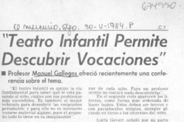 "Teatro infantil permite descubrir vocaciones". "Teatro infantil permite descubrir vocaciones".