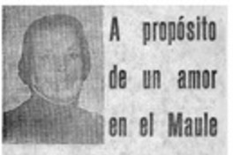 A propósito de un amor en el Maule A propósito de un amor en el Maule
