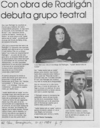 Con obra de Radrigán debuta grupo teatral. Con obra de Radrigán debuta grupo teatral.