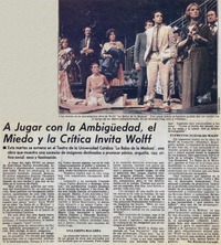 A jugar con la ambigüedad, el miedo y la crítica invita Wolff A jugar con la ambigüedad, el miedo y la crítica invita Wolff