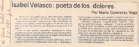 Isabel Velasco: poeta de los dolores Isabel Velasco: poeta de los dolores