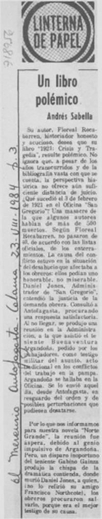Un libro polémico Un libro polémico
