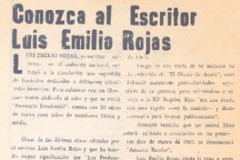 Conozca al escritor Luis Emilio Rojas. Conozca al escritor Luis Emilio Rojas.