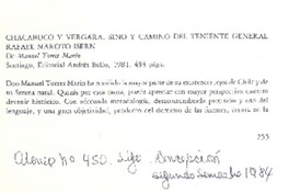 Chacabuco y Vergara. Sino y camino del teniente general Rafael Moroto Isern Chacabuco y Vergara. Sino y camino del teniente general Rafael Moroto Isern