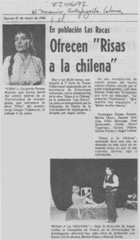 Ofrecen "Risas a la chilena". Ofrecen "Risas a la chilena".