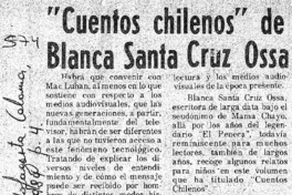 "Cuentos chilenos" de Blanca Santa Cruz Ossa "Cuentos chilenos" de Blanca Santa Cruz Ossa