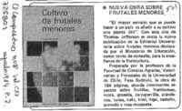 Nueva obra sobre frutales menores. Nueva obra sobre frutales menores.