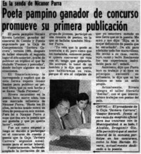 Poeta pampino ganador de concurso promueve su primera publicación. Poeta pampino ganador de concurso promueve su primera publicación.