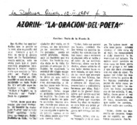 Azorín, "La oración del poeta" Azorín, "La oración del poeta"