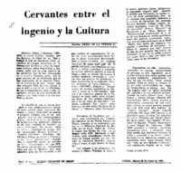 Cervantes entre el ingenio y la cultura Cervantes entre el ingenio y la cultura