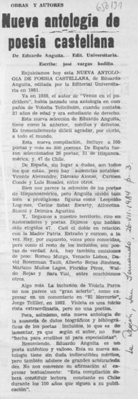 Nueva antología de poesía castellana Nueva antología de poesía castellana