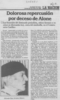 Dolorosa repercusión por deceso de Alone Dolorosa repercusión por deceso de Alone