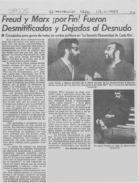 Freud y Marx por fin! fueron desmitificados y dejados al desnudo Freud y Marx por fin! fueron desmitificados y dejados al desnudo