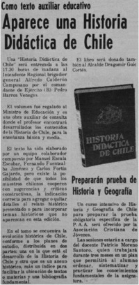 Aparece una historia didáctica de Chile. Aparece una historia didáctica de Chile.