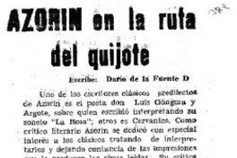 Azorín en la ruta del quijote Azorín en la ruta del quijote