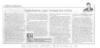 Agáchense, que vienen los rotos  [artículo] Patricia Espinosa.