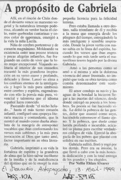 A propósito de Gabriela