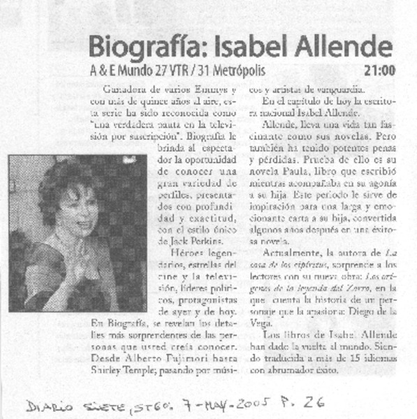 Biografía: Isabel Allende
