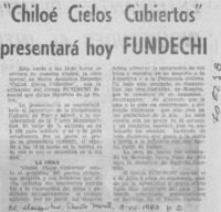 Chiloé, cielos cubiertos" presentará hoy FUNDECHI.