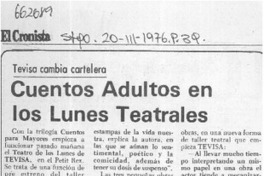Cuentos adultos en los lunes teatrales.  [artículo]