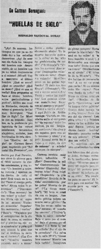 De Carmen Berenguer, "Huellas de siglo"