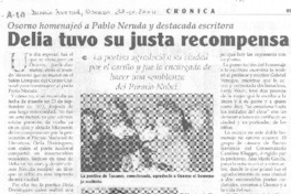 Delia tuvo su justa recompensa