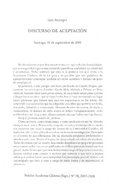 Discurso de aceptación
