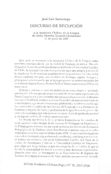 Discurso de recepción