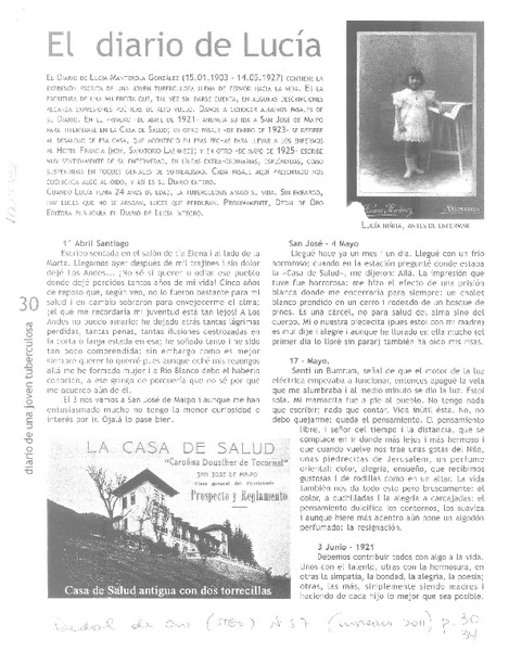 El diario de Lucía  [artículo] Lucía Manterola González.