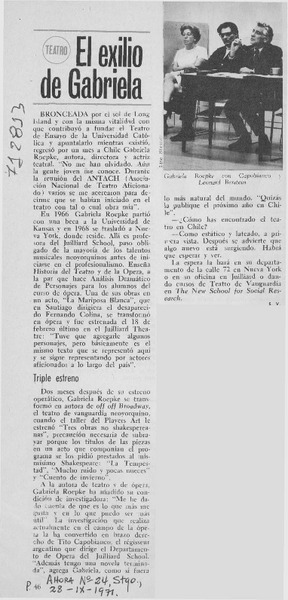 El exilio de Gabriela