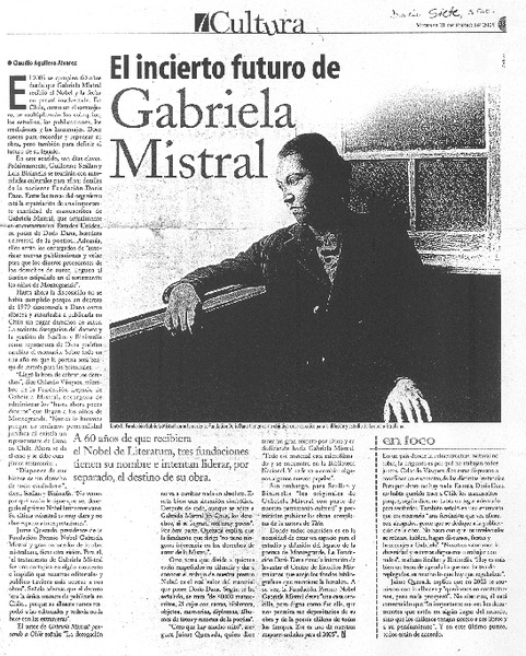 El incierto futuro de Gabriela Mistral