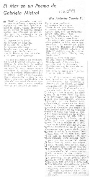 El mar en un poema de Gabriela Mistral