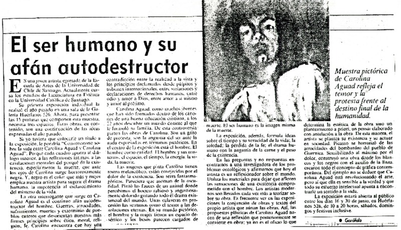 El ser humano y su afán autodestructor  [artículo] Garólafo.