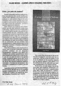 Elsie Wood, "Carné lírico chileno, 1900-2002"