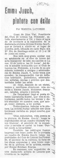 Emma Jauch, pintora con éxito