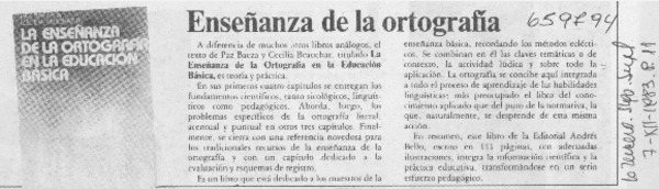 Enseñanza de la ortografía.