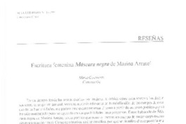 Escritura femenina Máscara negra de Marina Arrate