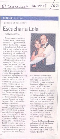 escuchar a Lola  [artículo] Pedro Labra Herrera.