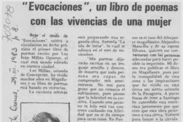 Evocaciones", un libro de poemas con las vivencias de una mujer.