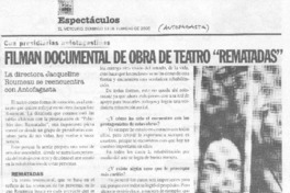 Filman documental de obra de teatro "Rematadas" [entrevista]