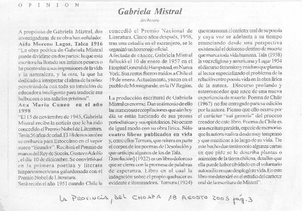 Gabriela Mistral