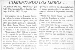Gorrión de piel adentro :_ [comentario] [artículo] Alberto Arraño, S. J.