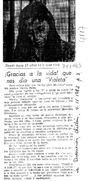 ¡Gracias a la vida! que nos dio una "Violeta"