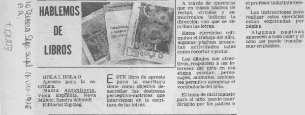 Hablemos de libros.