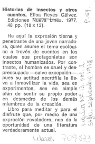 Historias de insectos y otros cuentos.