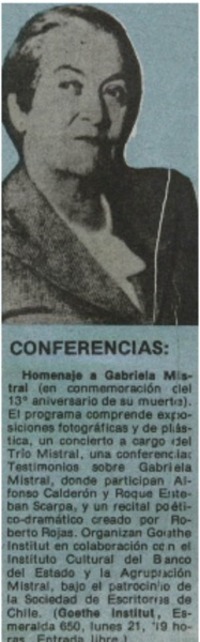 Homenaje a Gabriela Mistral.