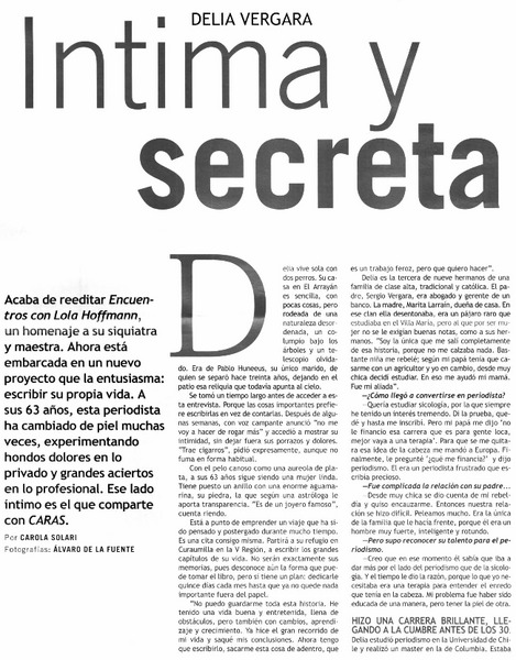 Intima y secreta [entrevistas]