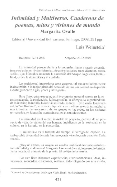 Intimidad y multiverso